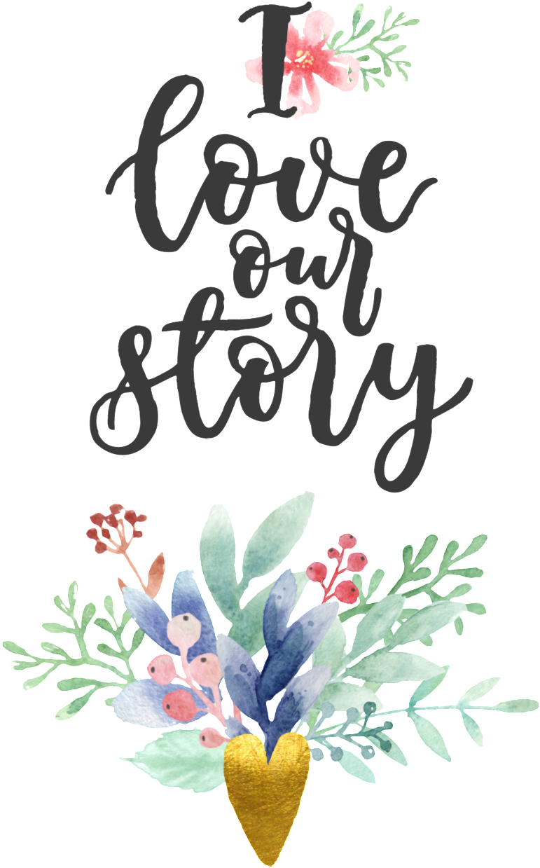 Download Love Our Story Wedding Graphic | Wallpapers.com