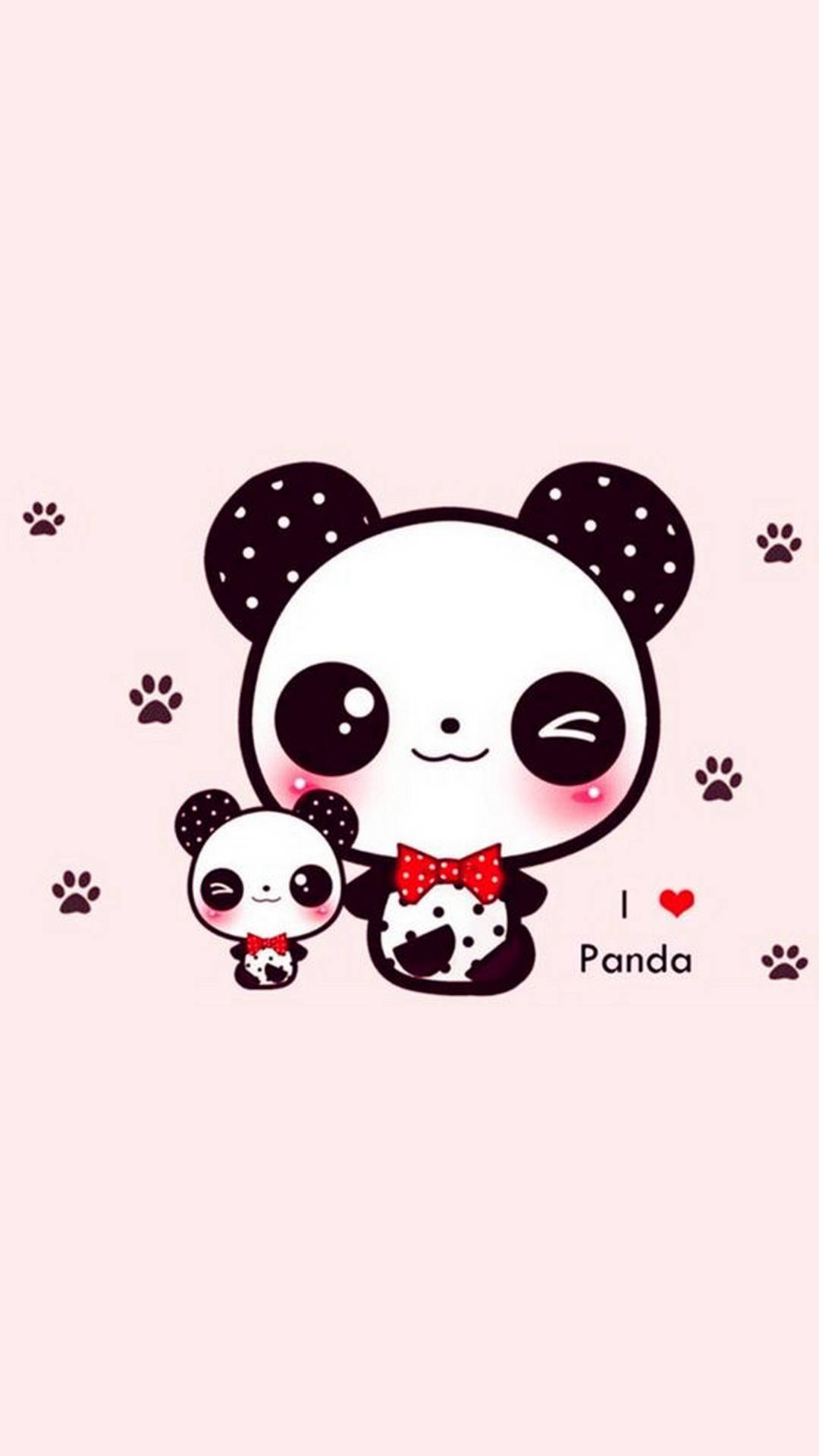Love Panda Pink Art Background