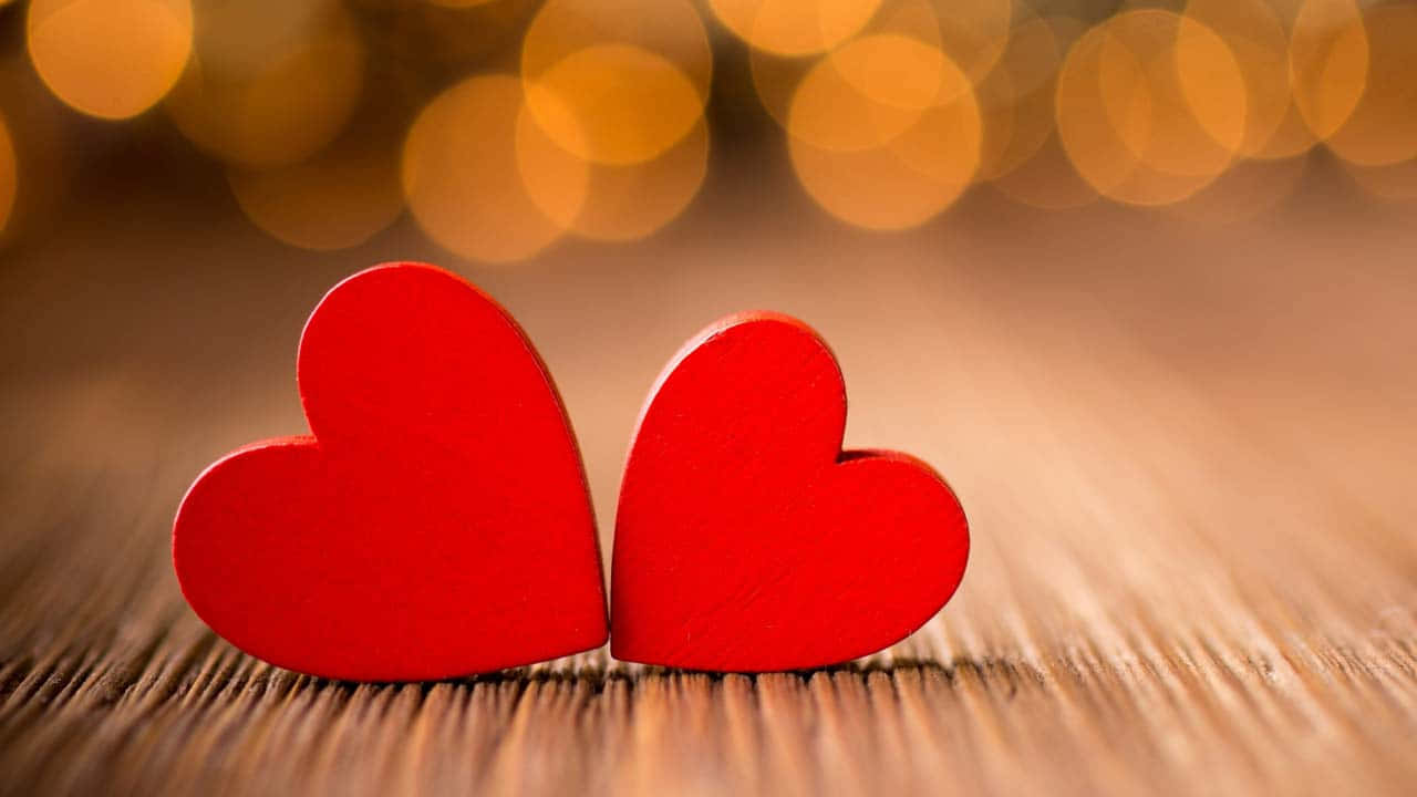 Lovely Hearts With Bokeh Background Picture