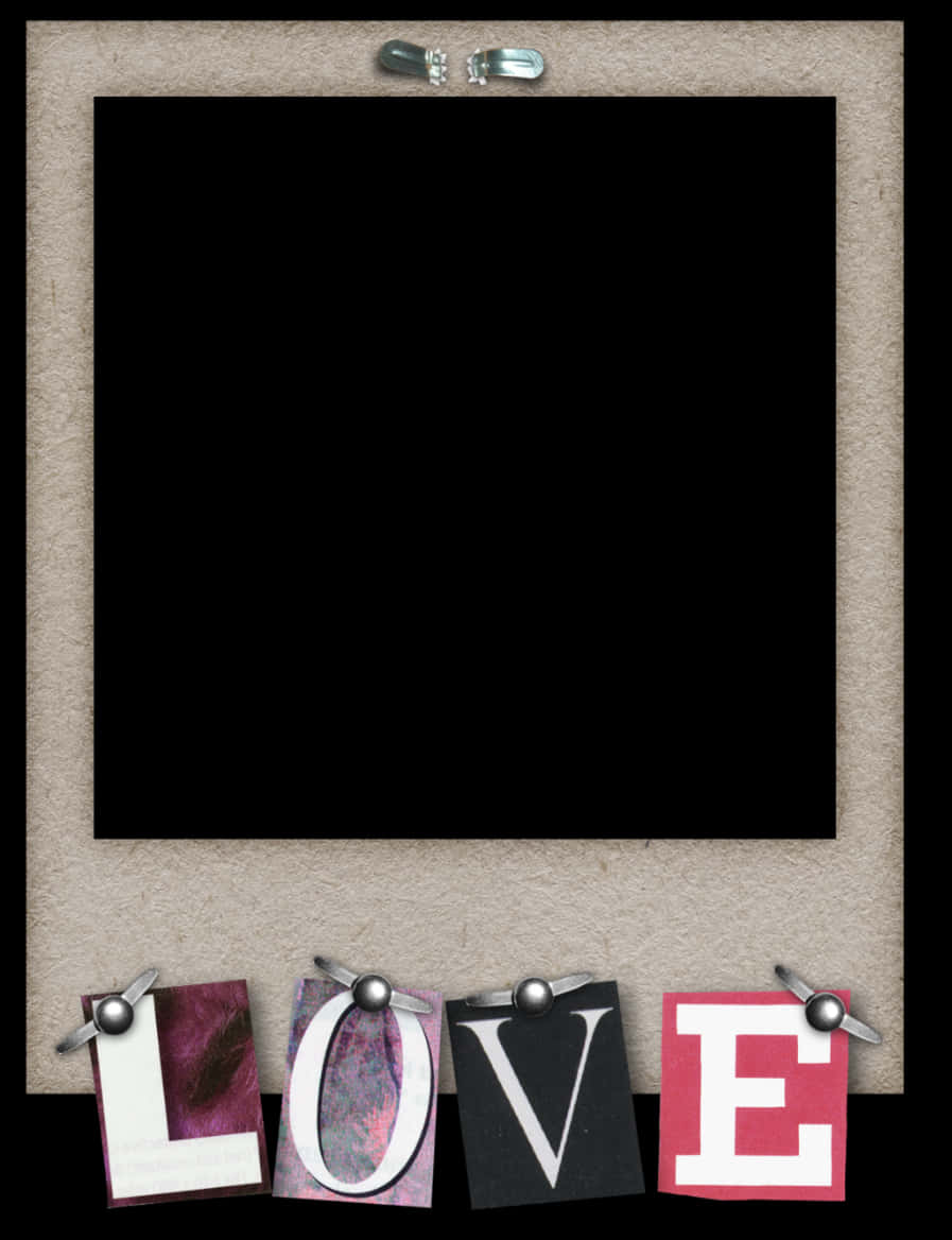 Love Polaroid Frame Template PNG