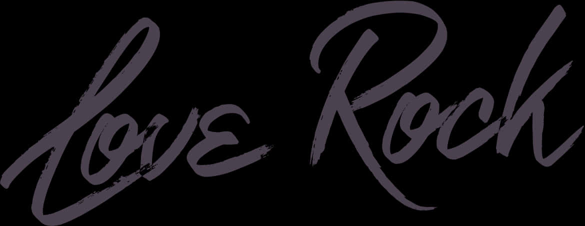 Love Rock Calligraphy PNG
