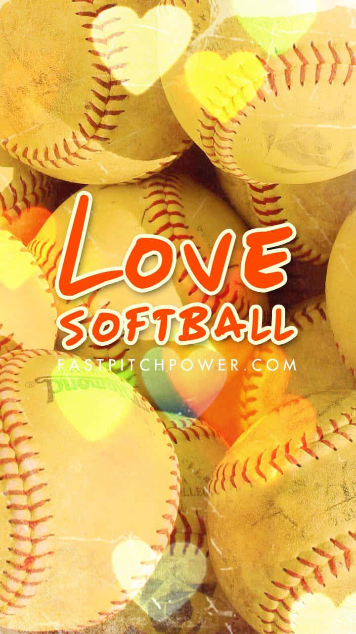 Love Softball Aesthetic Poster Wallpaper