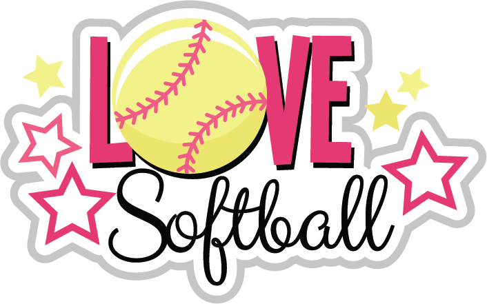 Love Softball Graphic Sticker PNG