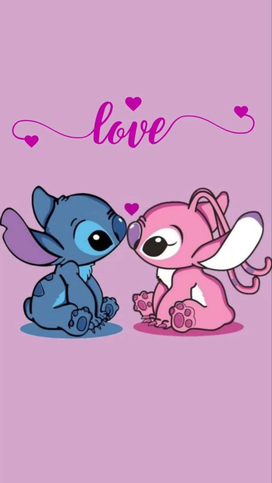 Download Adorable Stitch and Angel Embracing Love Wallpaper ...