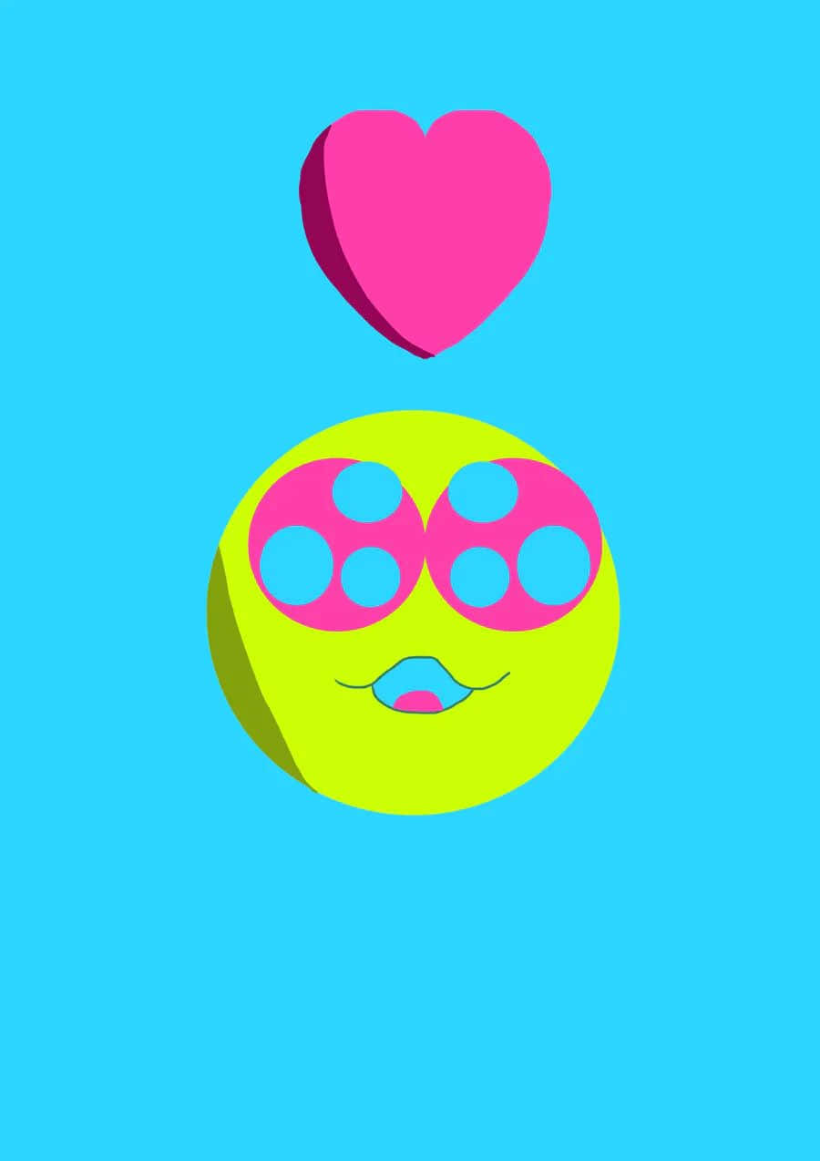 Love Struck Emoji Art Wallpaper