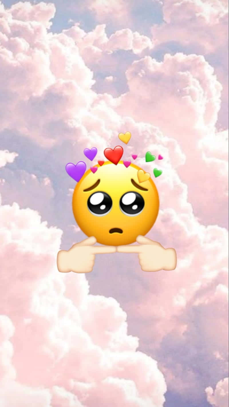 Love Struck Emoji Clouds Background Wallpaper