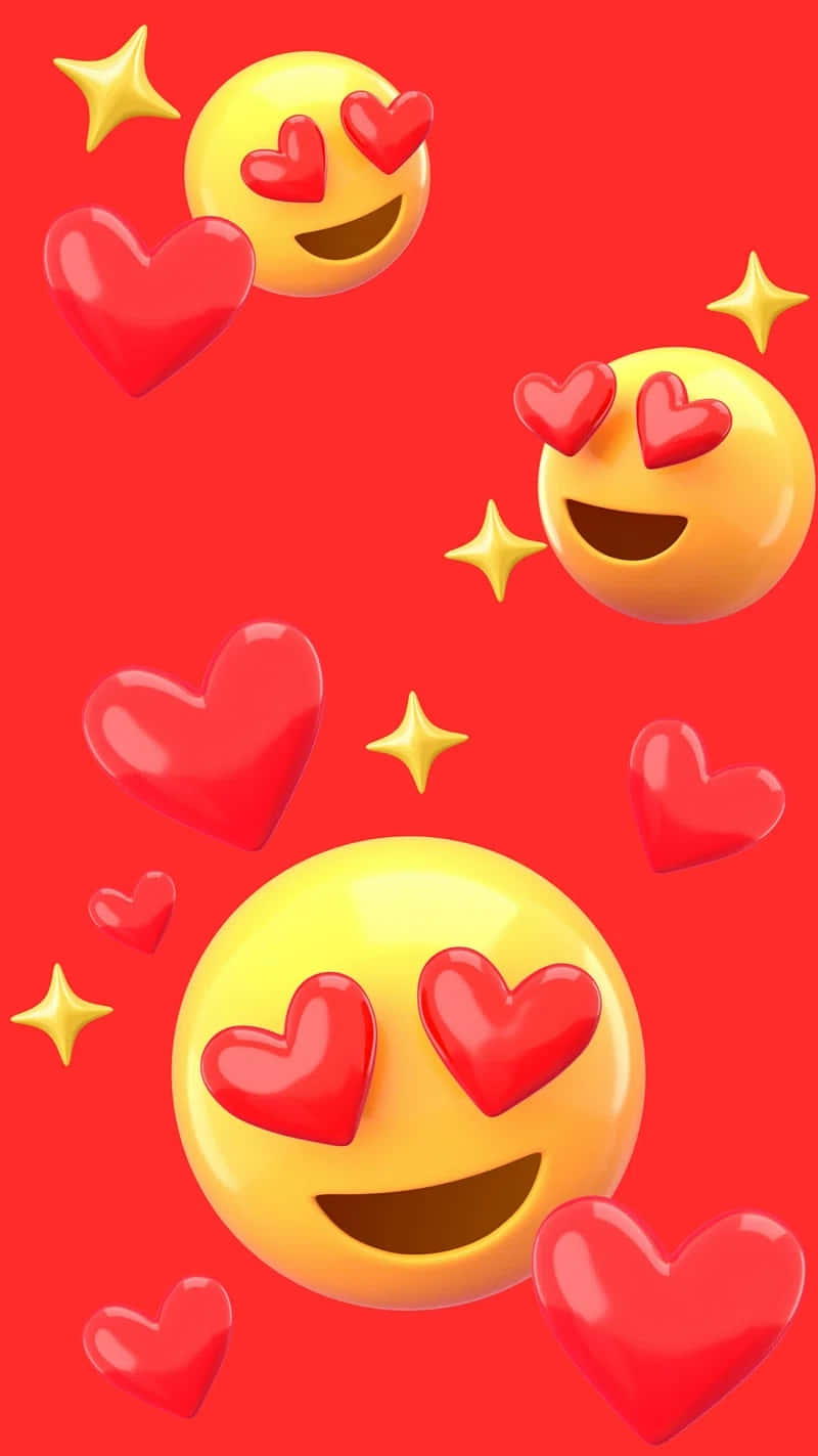 Love Struck Emoji Hearts Background Wallpaper