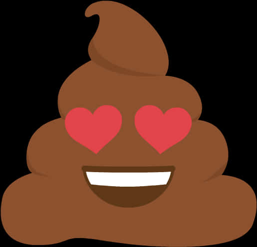 Love Struck Poop Emoji PNG