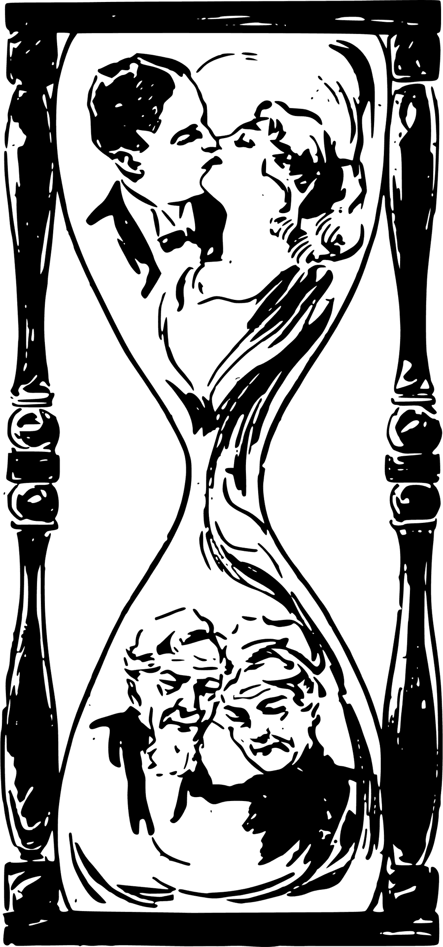 Love Through Time Hourglass PNG