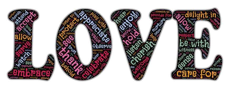 Love Word Art Collage PNG