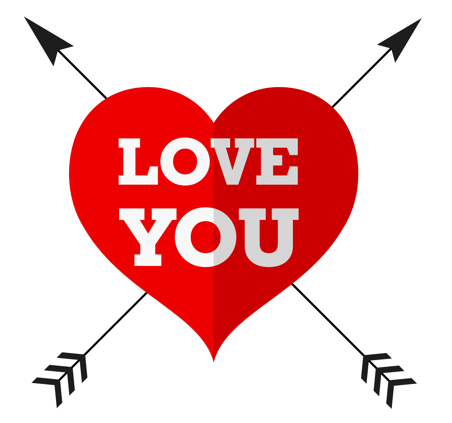 Love You Heart Arrows Graphic PNG
