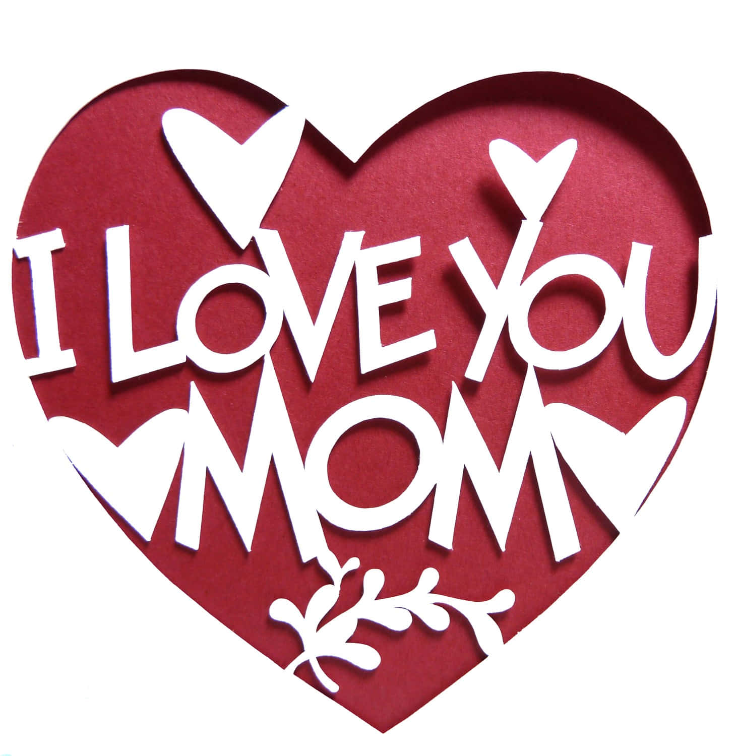 Love You Mom Heart Paper Art Wallpaper