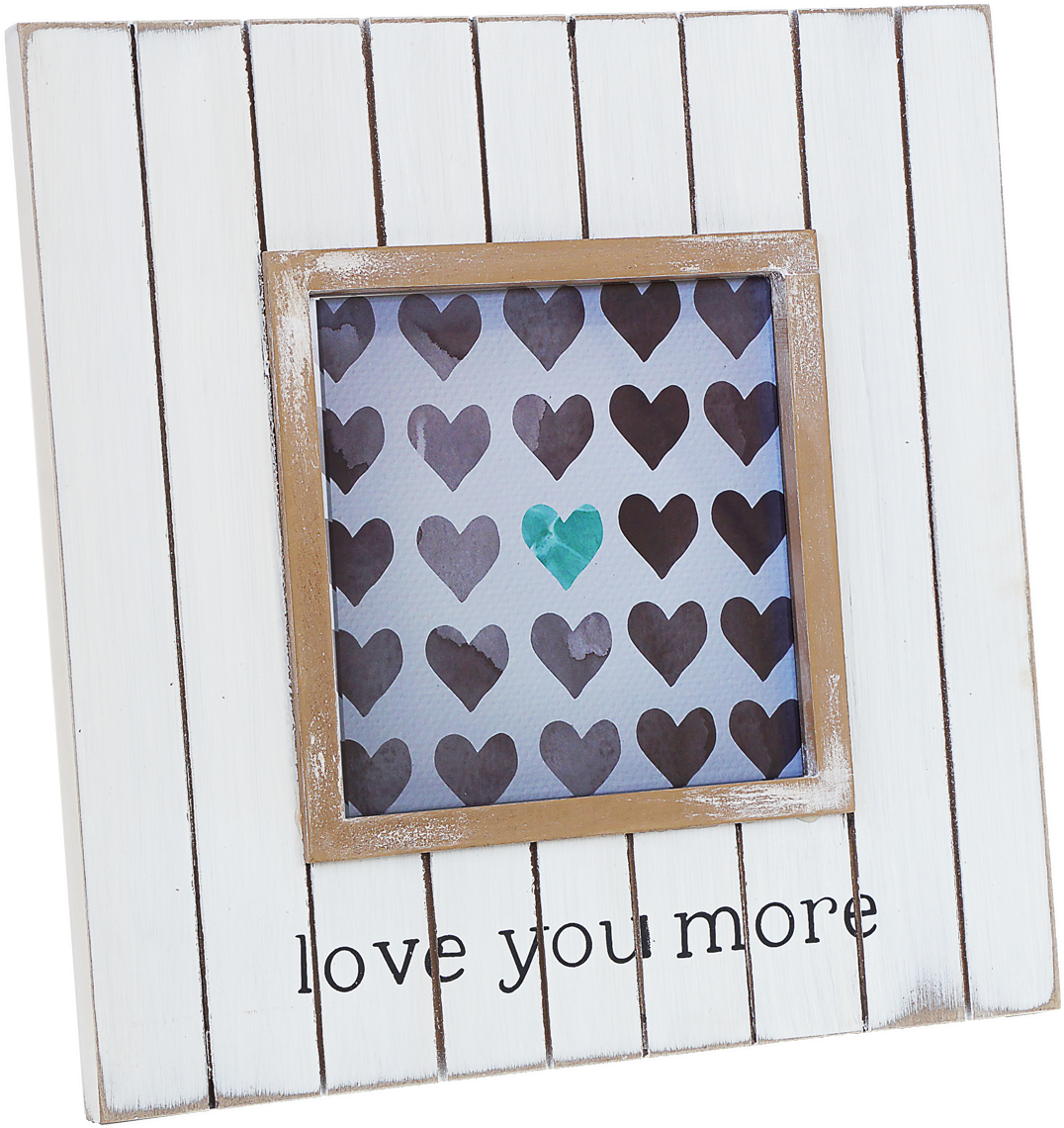 Love You More Heart Pattern Frame PNG