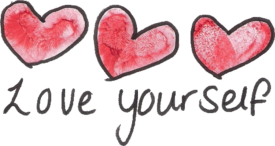 Love Yourself Hearts Quote PNG