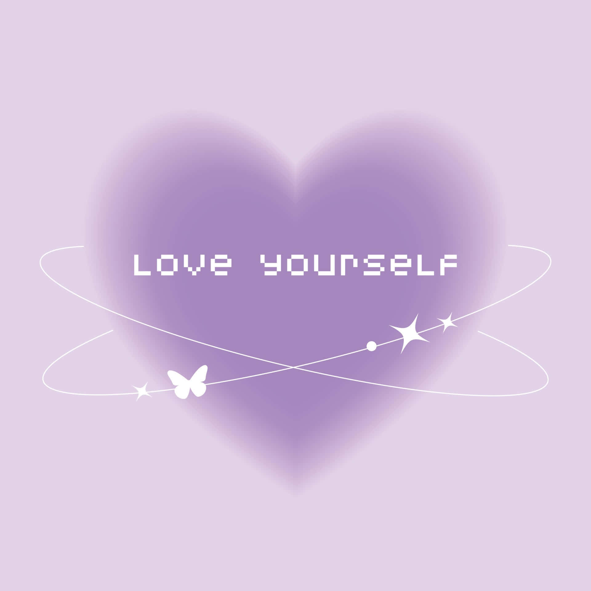 Love Yourself Purple Heart Graphic Wallpaper