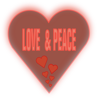 Loveand Peace Heart Graphic PNG