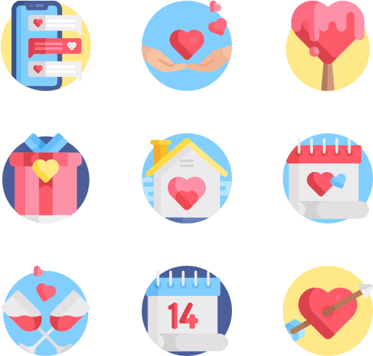 Loveand Relationship Icons Set PNG