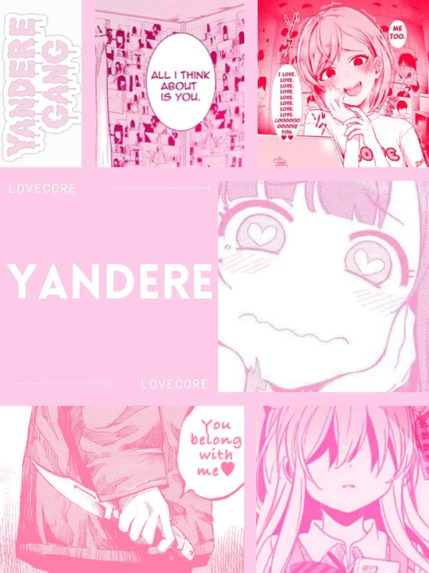 Lovecore Yandere Collage Pink Aesthetic.jpg Wallpaper