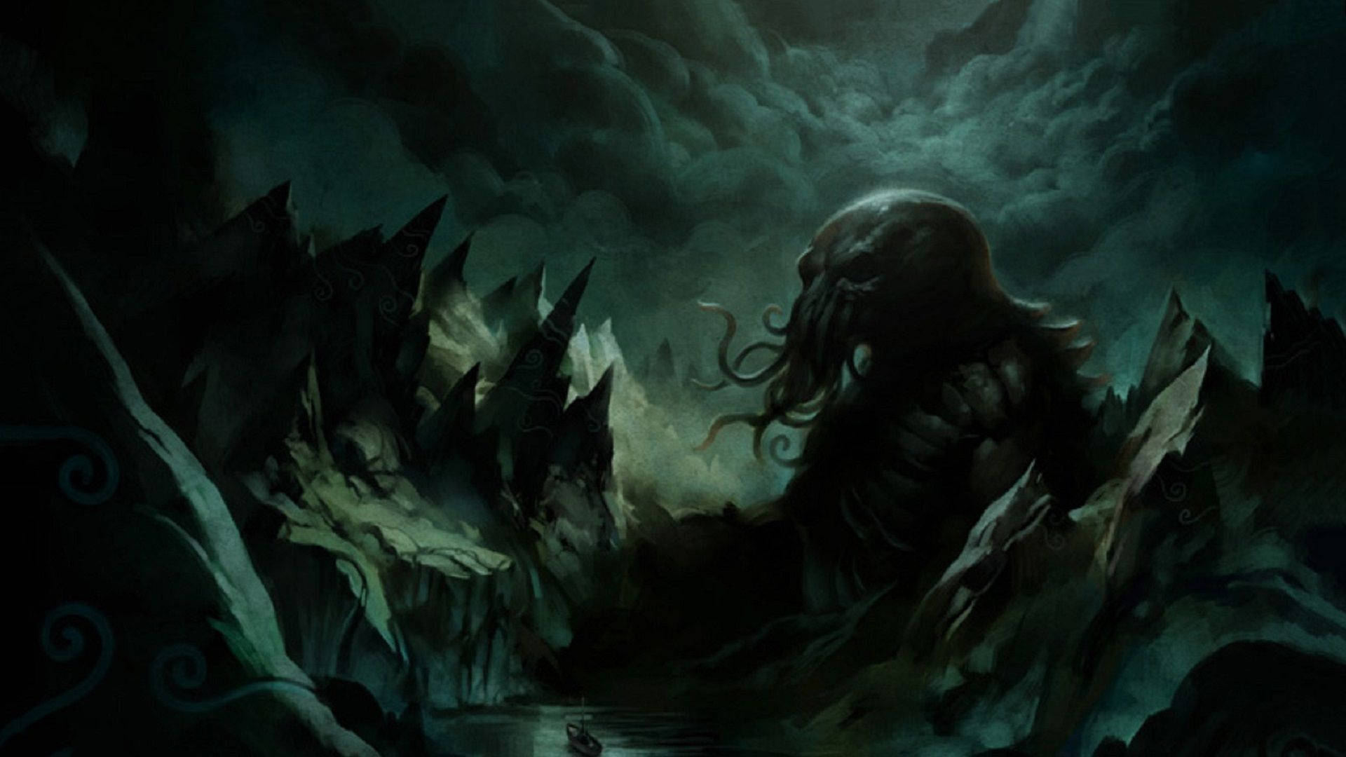 “A Tentacular Glimpse of the Mythic Creature Cthulhu” Wallpaper