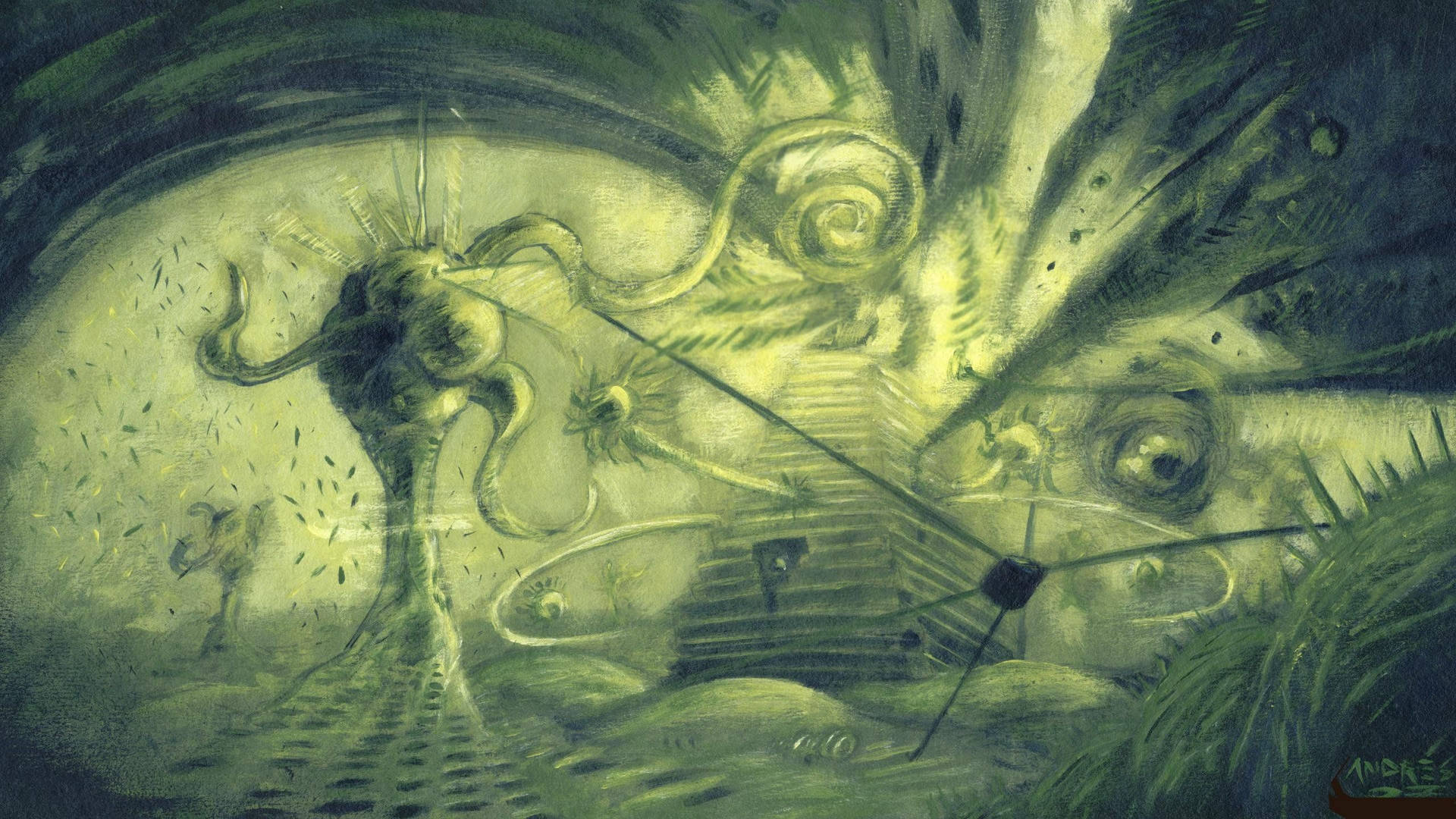 Lovecraft Fight Scene Wallpaper