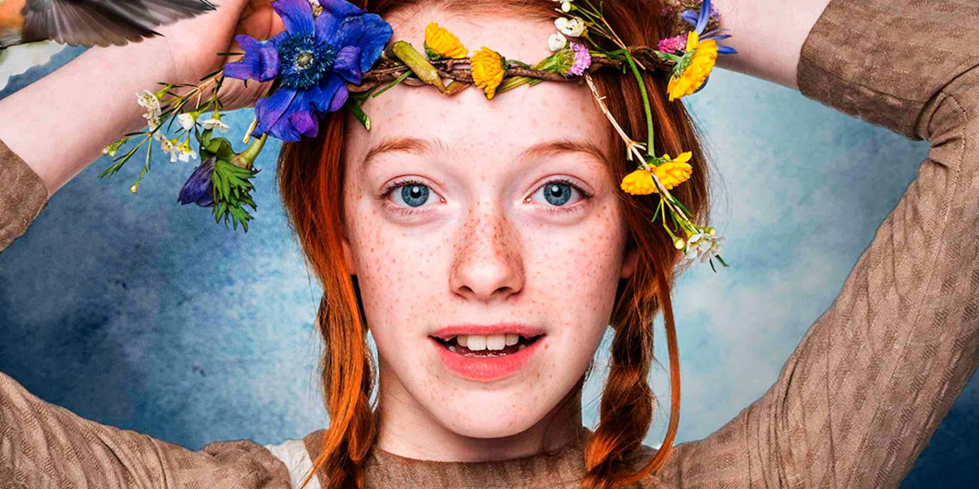 Smuk Anne Med E Portræt Af En Smuk Unge Wallpaper