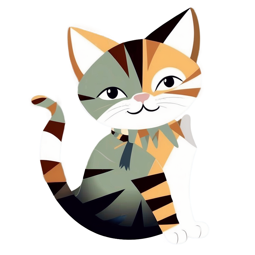 Lovely Cat Illustration Png Qod33 PNG