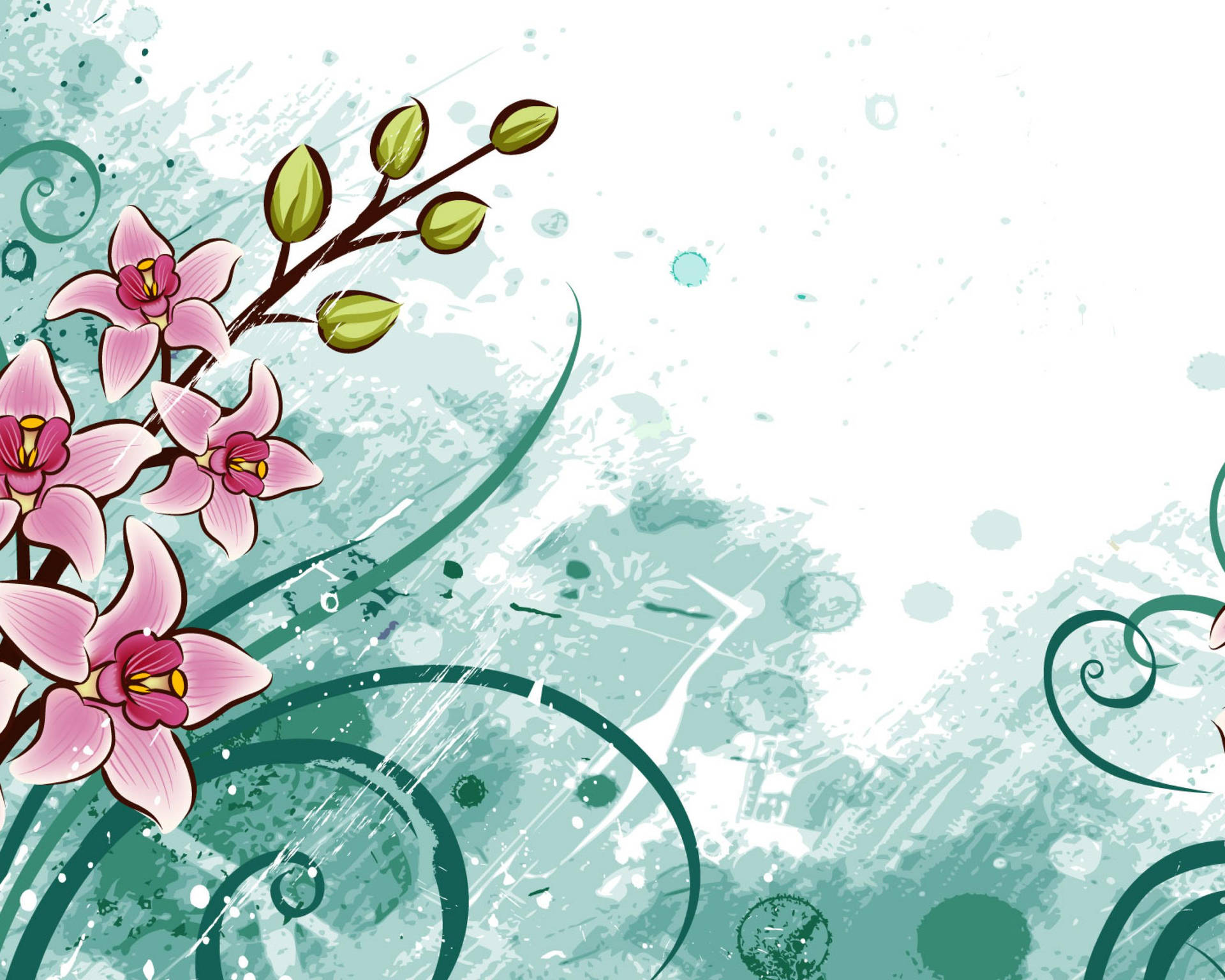 Lovely Flowers Design Wallpaper