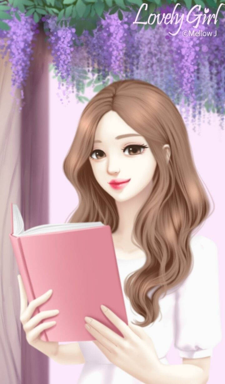 Lovely Girl Holding A Book Wallpaper