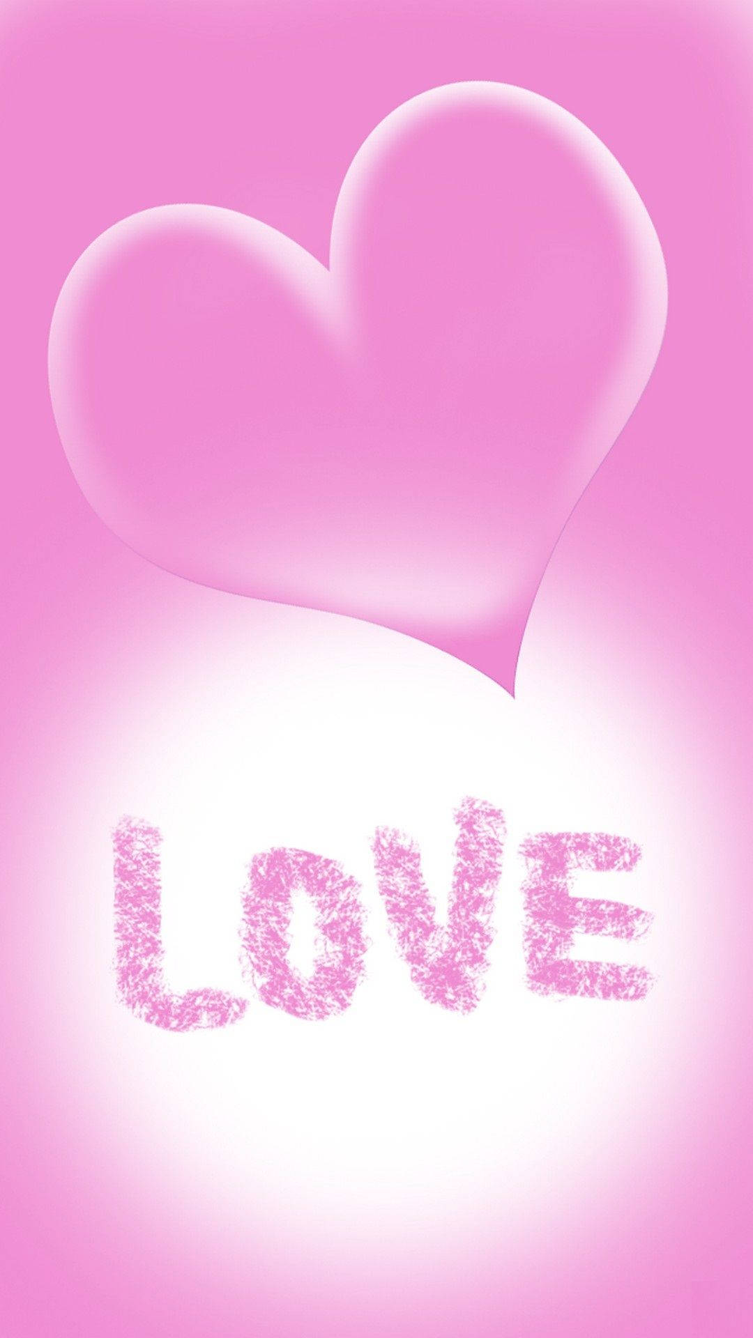 Lovely Pink 3d Iphone Heart Wallpaper