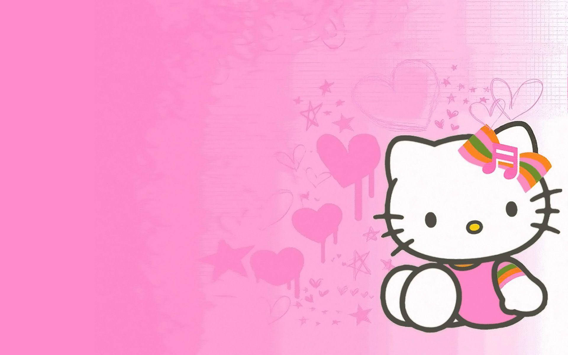 Lovely Pink Hello Kitty Desktop Wallpaper