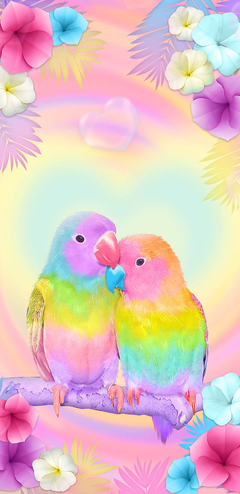 Lovely Pink Parrot Birds Wallpaper