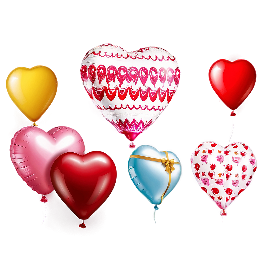 Lovely Valentine's Day Balloons Png 3 PNG