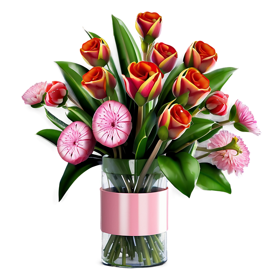 Lovely Valentine's Day Flower Bouquet Png Tkv38 PNG