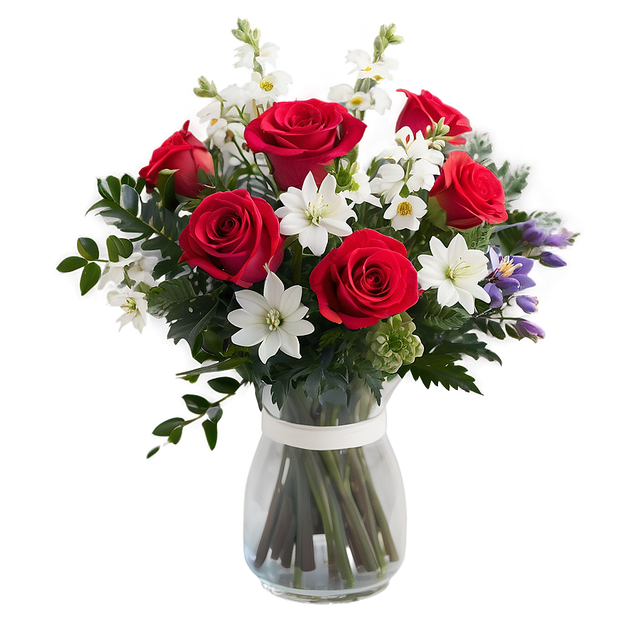 Lovely Valentine's Day Flower Bouquet Png Wrv PNG