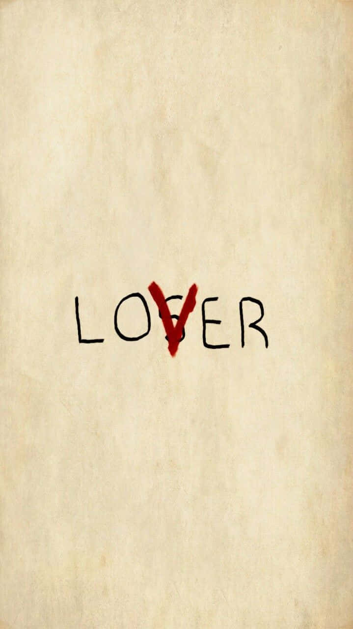 A Picture Of The Word Lover Written On A Piece Of Paper Wallpaper