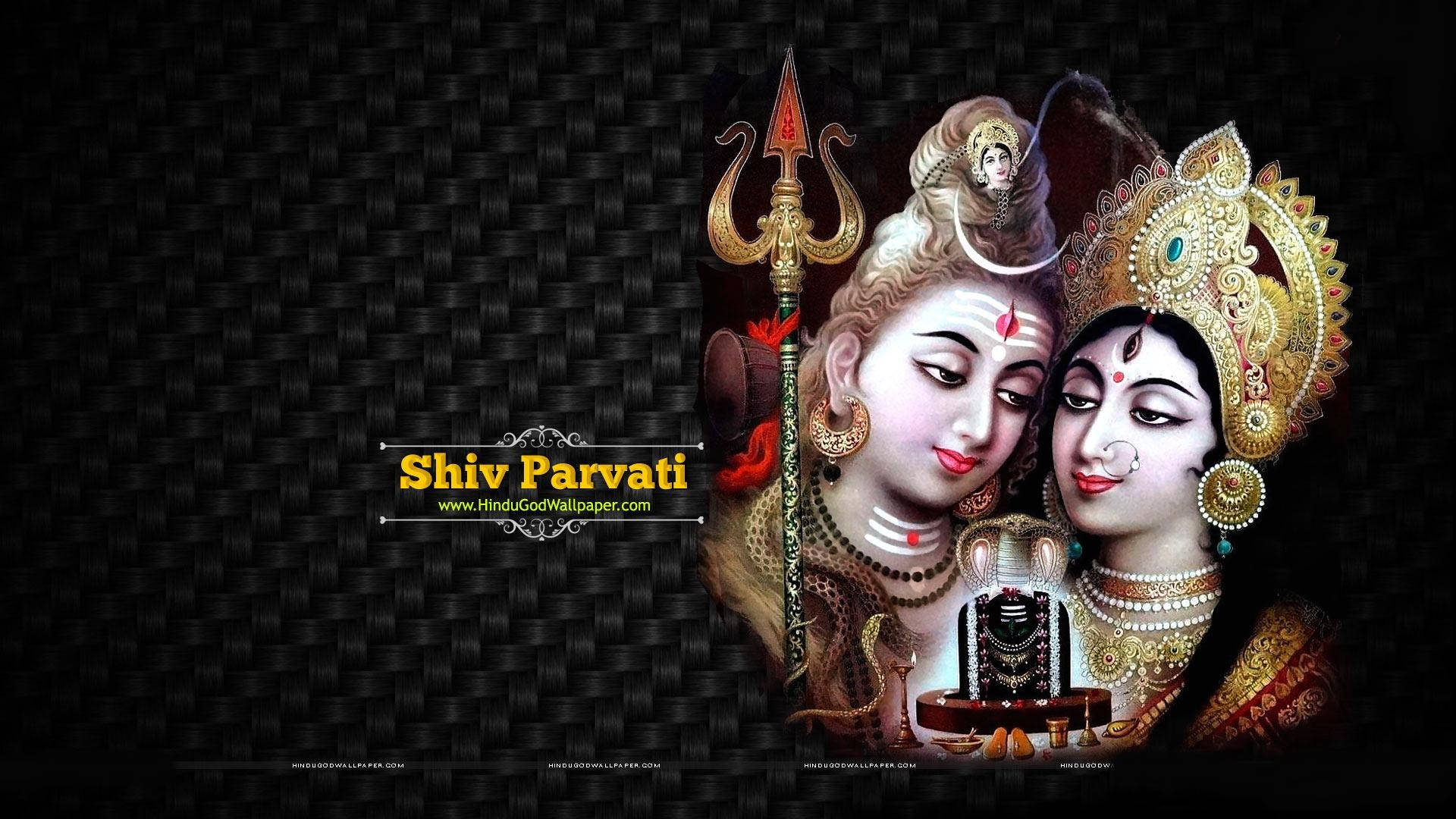 Lovers Shiva Parvati Dark Background Wallpaper