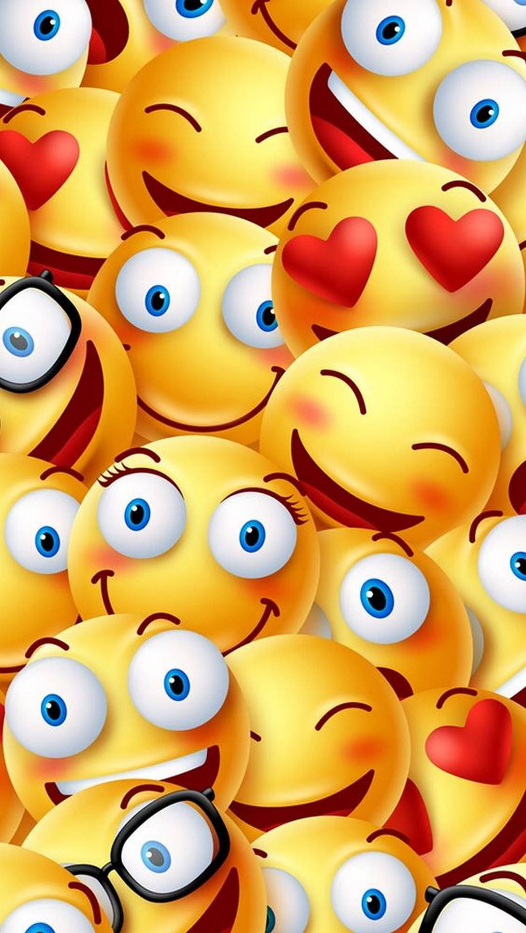 Smiley ansigter forelsket ensfarvet gul iPhone tapet Wallpaper