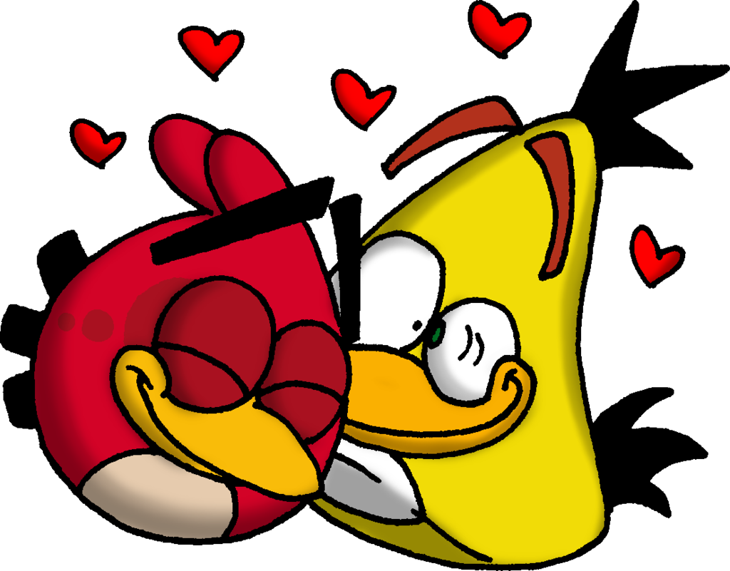 Loving Animated Birds Cartoon PNG