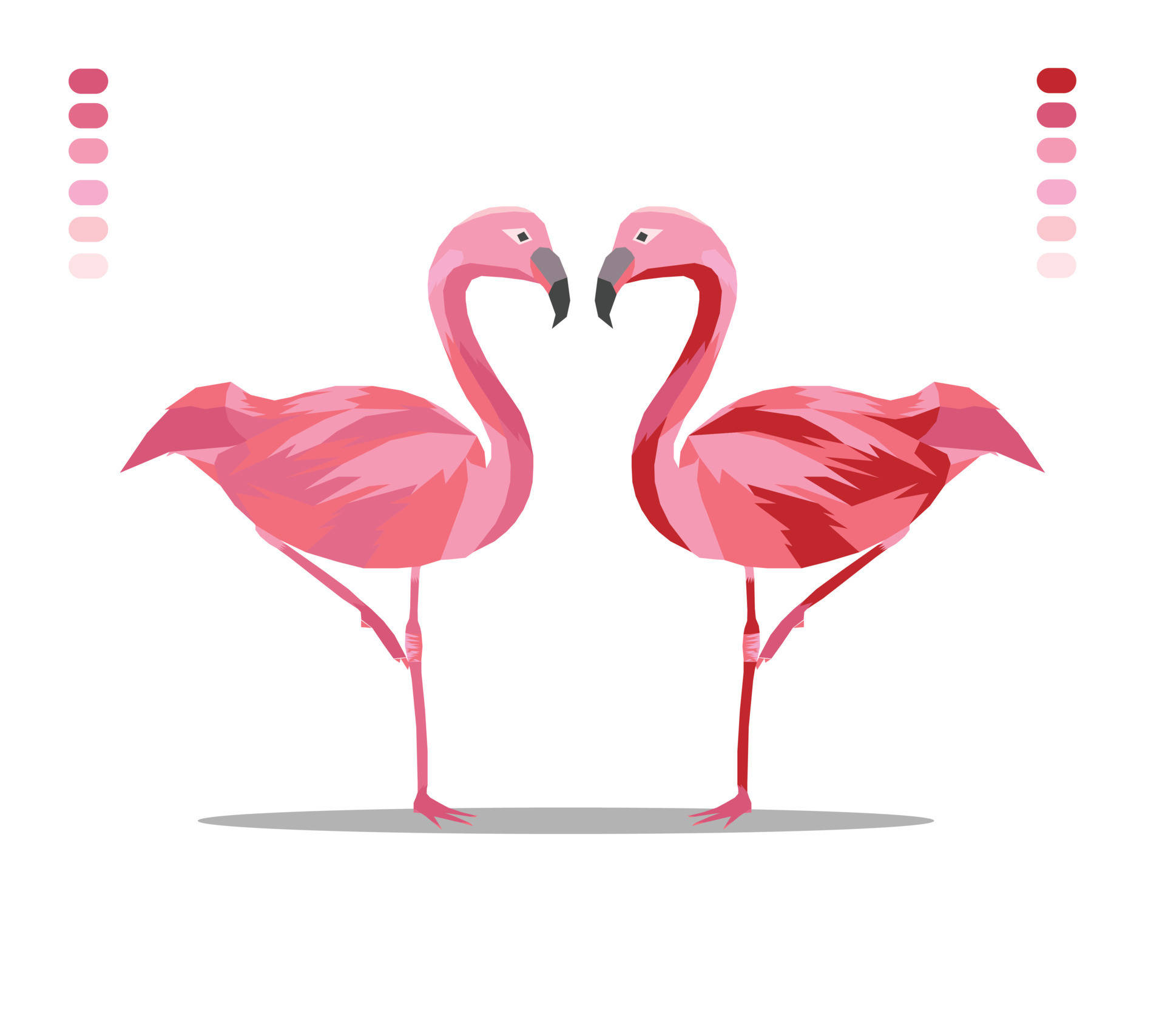 Loving Pink Flamingo Birds Wallpaper