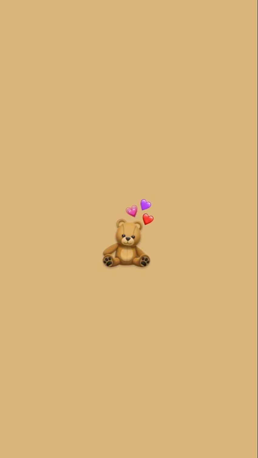 Loving Teddy Bear Emoji Wallpaper