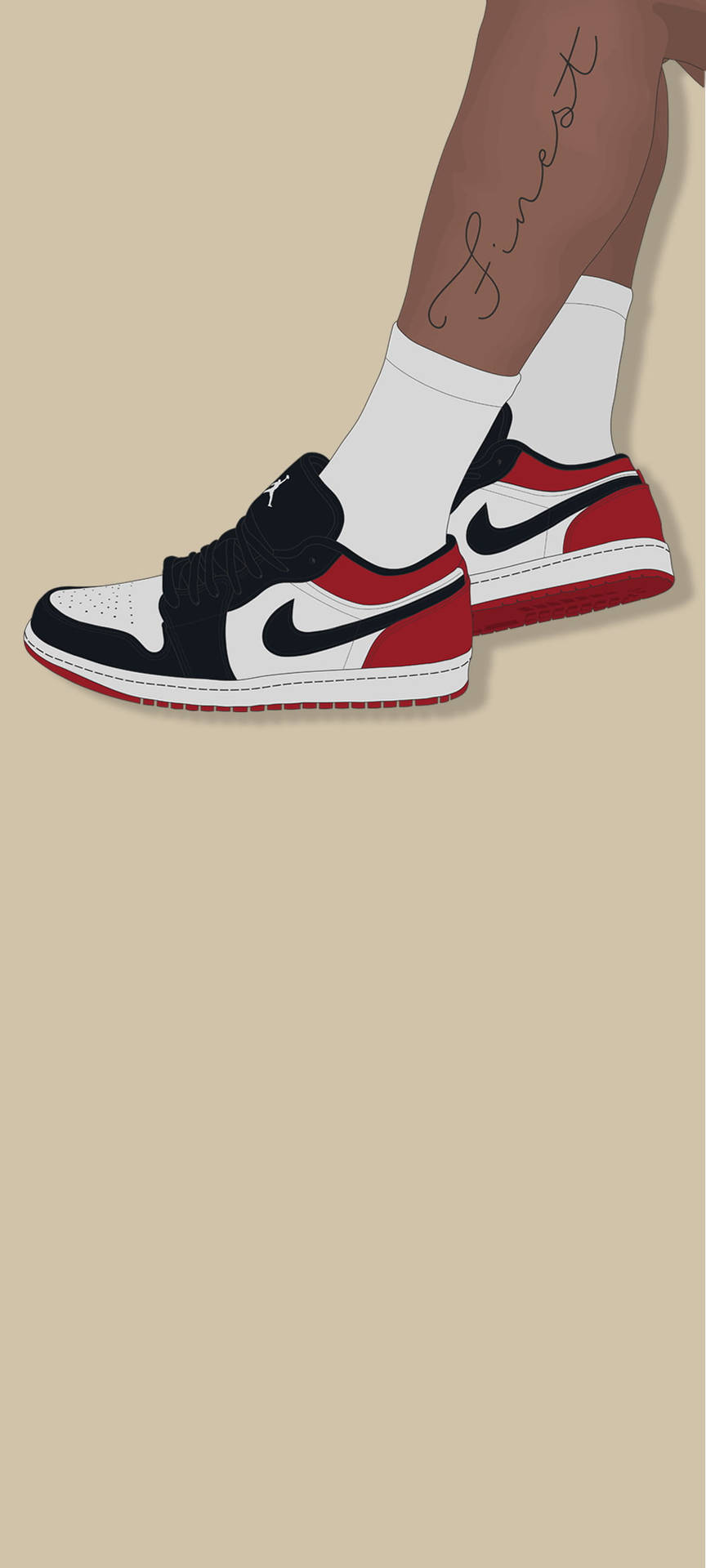 Low-cut Cartoon Nike Shoes Wallpaper