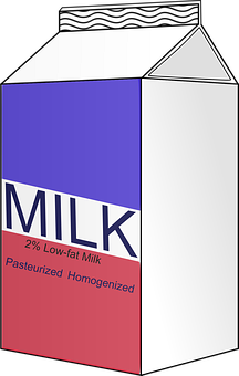 Low Fat Milk Carton Graphic PNG