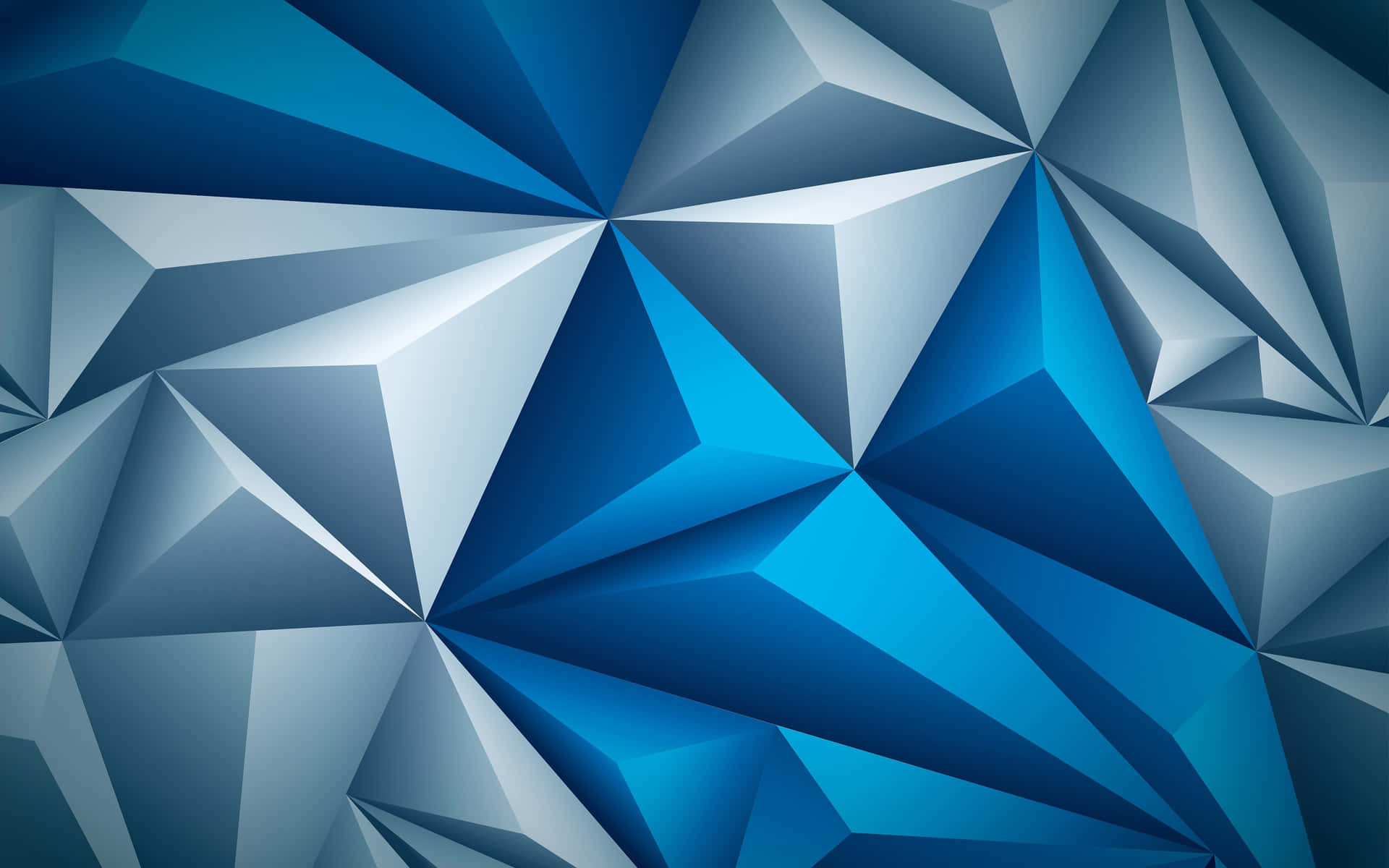 Blue low-poly abstract geometric pattern.