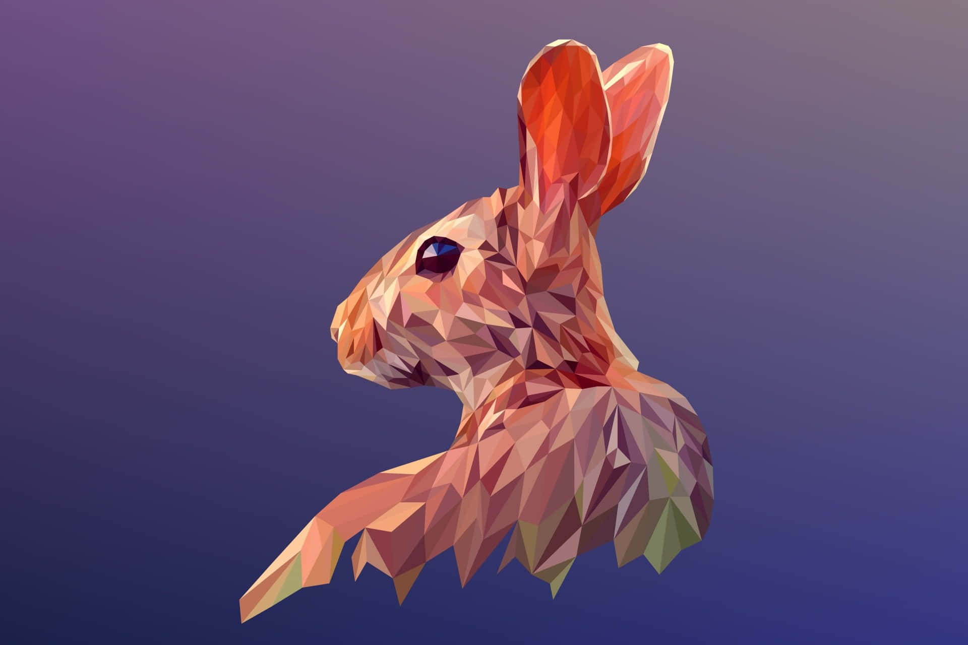 A Rabbit In A Low Polygonal Style