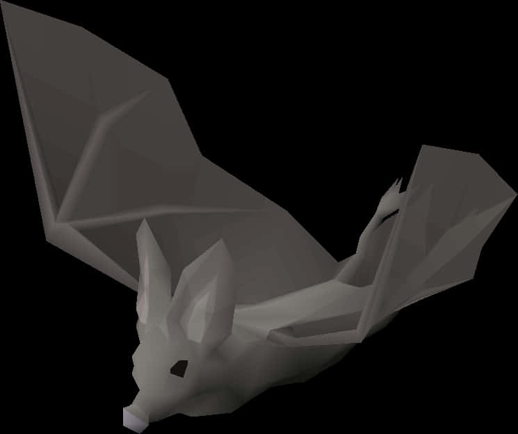Low Poly Bat Model PNG