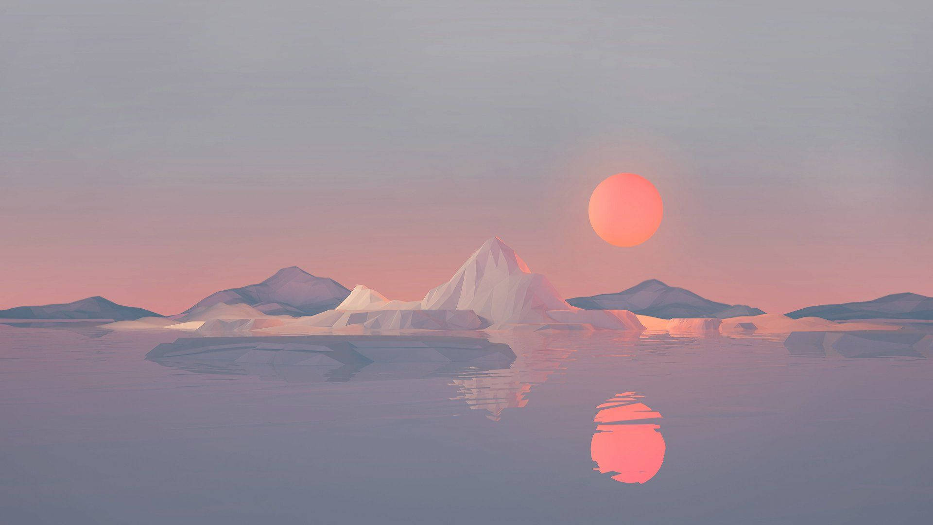 Low Poly Calm Scenic View Background