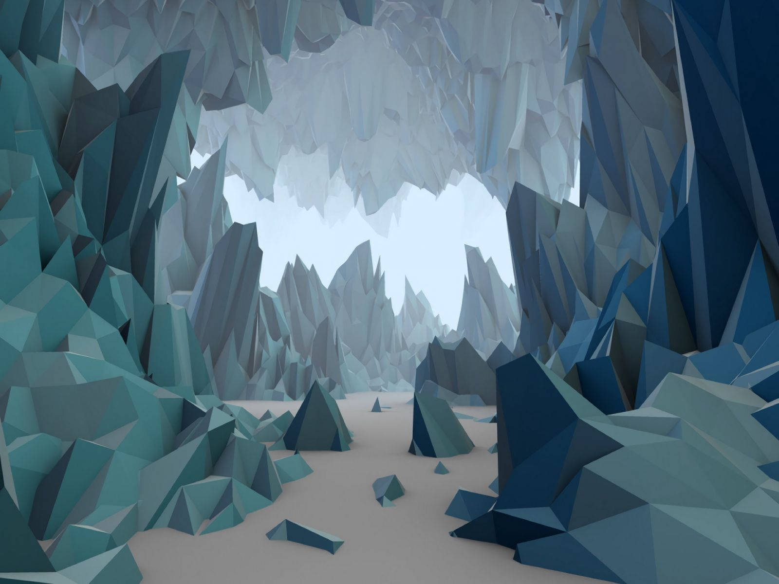 Low Poly Cave Wallpaper
