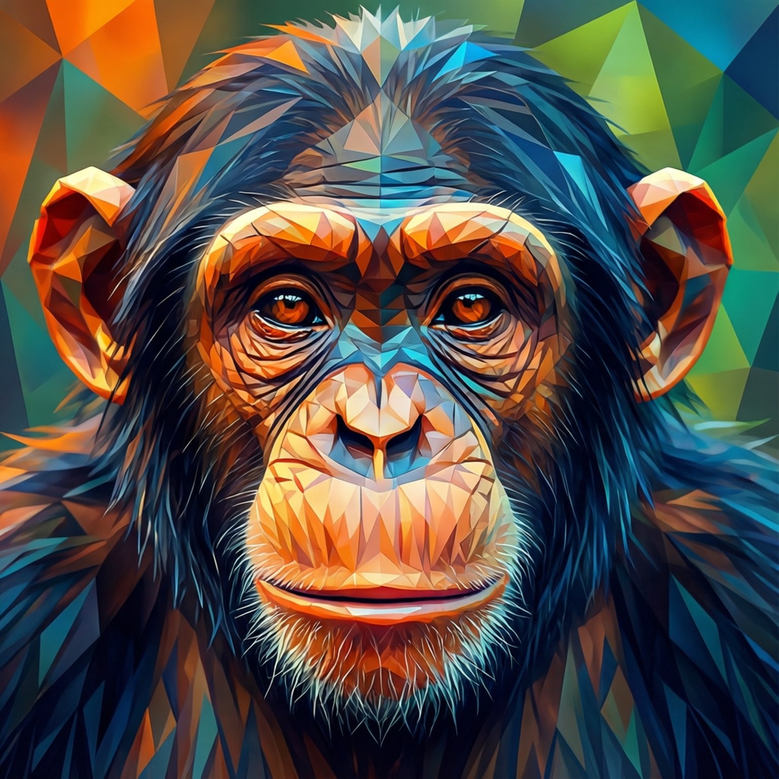 Low Poly Chimp Taustakuvat