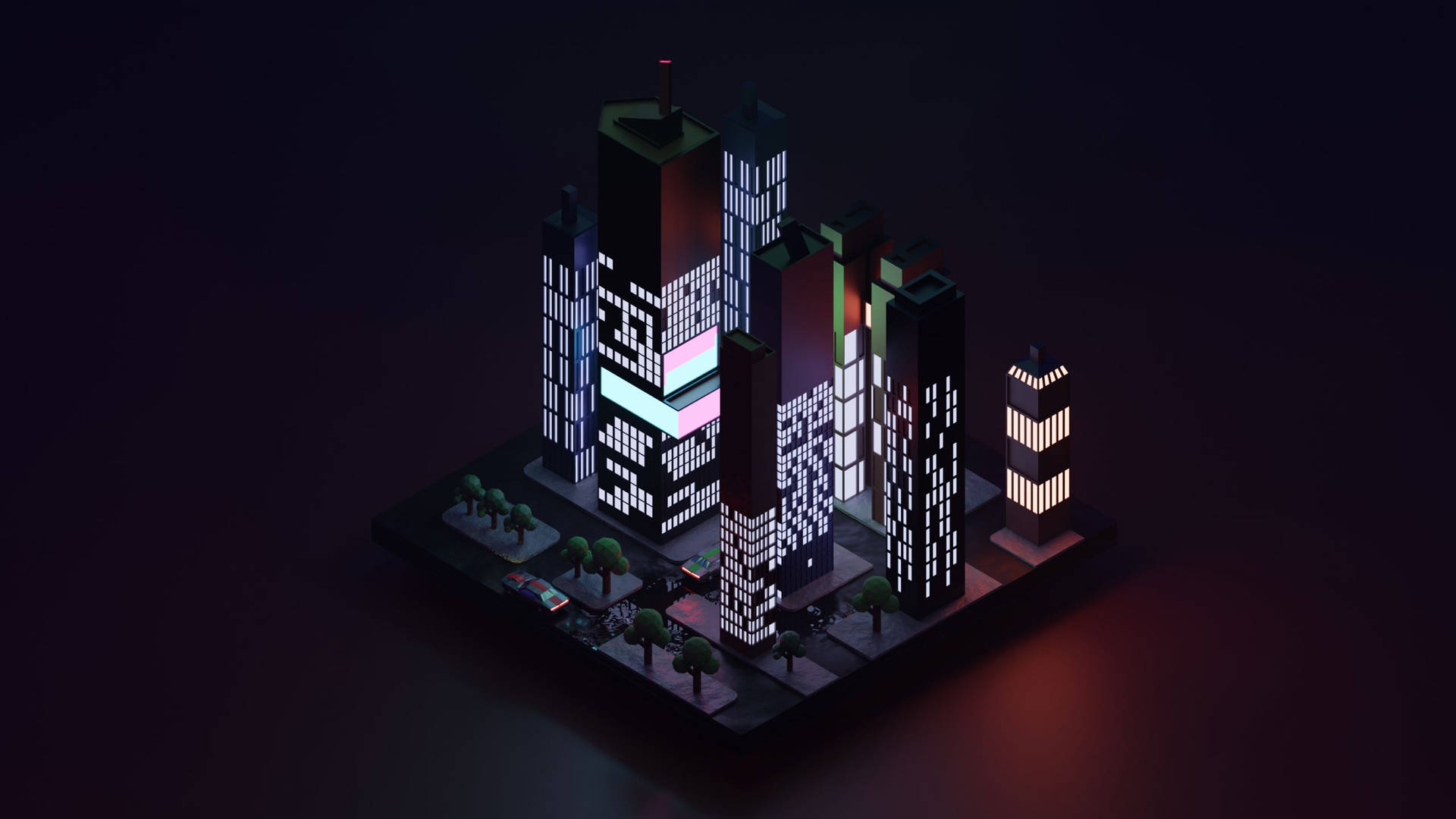 Low Poly City Block Background
