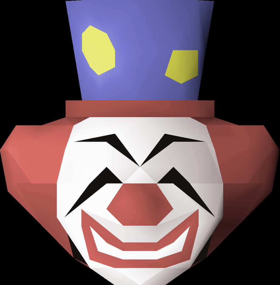 Low Poly Clown Face Graphic PNG